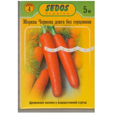 Морковь Длинная красная без сердцевины (дражированные семена на водорастворимой ленте) 5 м
